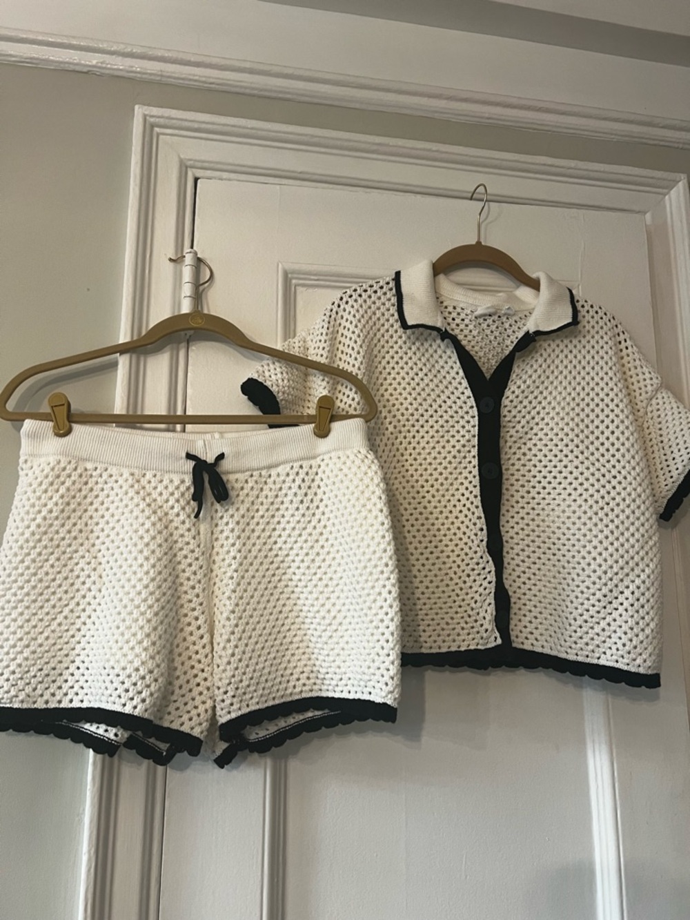 Gap Crochet Two-Piece Set with Black Trim